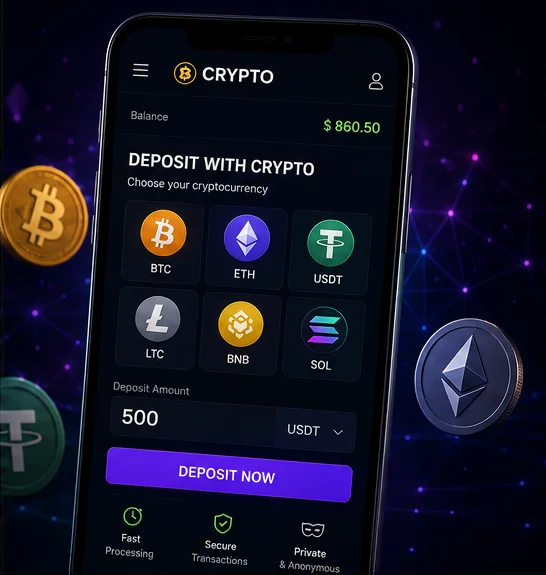 Metode de plata crypto acceptate la Vavada: Bitcoin, Ethereum, Litecoin si USDT